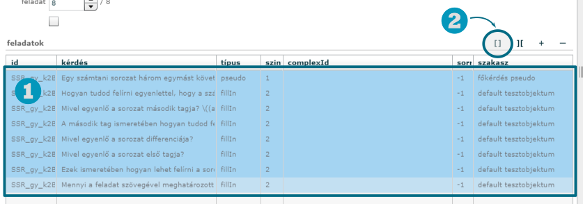 összetett feladat létrehozása