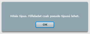 pseudo feladat hibaüzenet