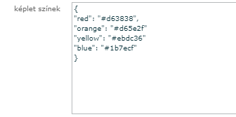 Képlet színek mező