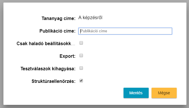 publikációs ág létrehozása