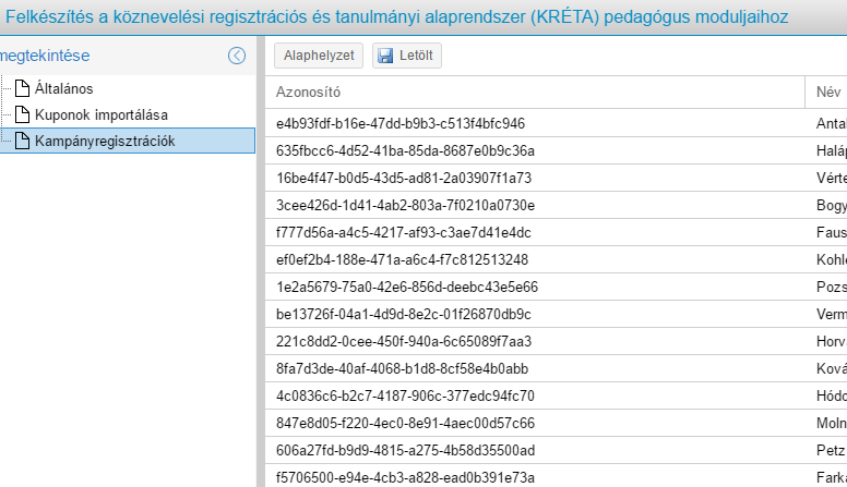 Kampányregisztrációk
