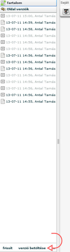 Verzió betöltése Verzió betöltése