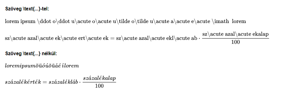 Tex betűtípus előnézetben Tex betűtípus előnézetben