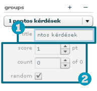 Feladatcsoport paraméterei